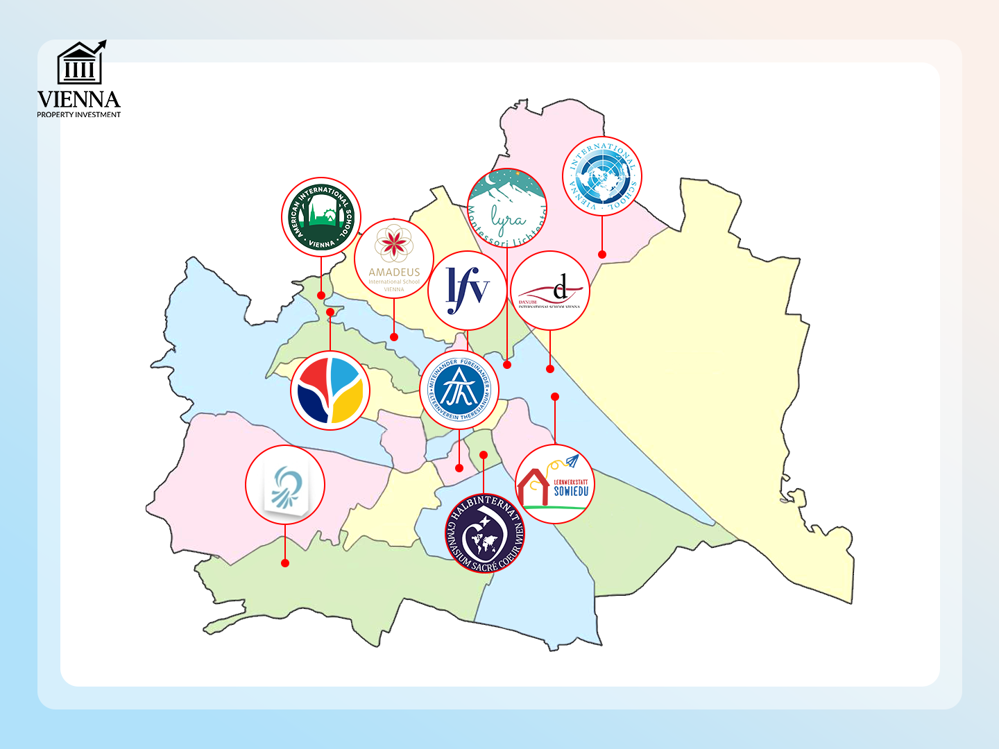 Վիեննայի մասնավոր դպրոցները քարտեզի վրա