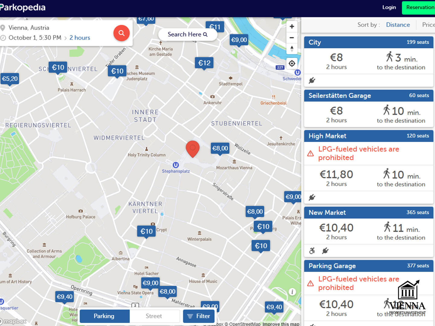 व्हिएन्ना मधील पार्किंग