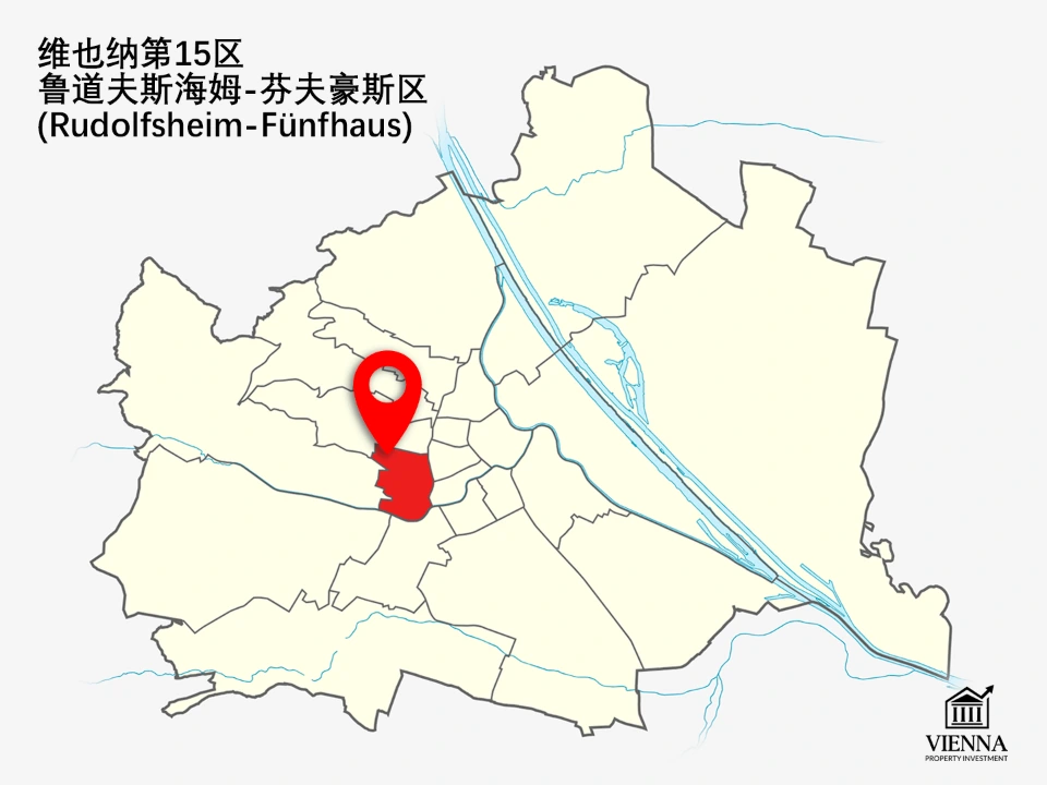 维也纳第15区，鲁道夫斯海姆-芬夫豪斯，在地图上