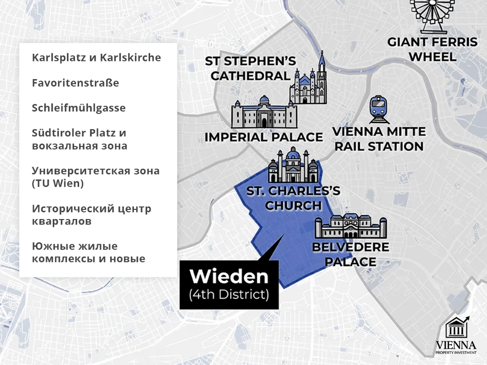 4 район вены виден зонирование