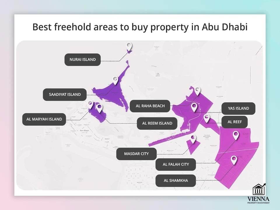 Ang pinakamagandang freehold areas para bumili ng ari-arian sa Abu Dhabi