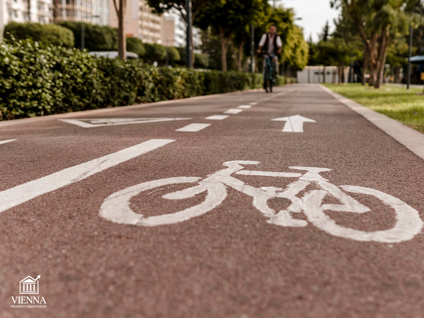 Công tác sửa chữa đường ở Vienna trên làn đường dành cho xe đạp