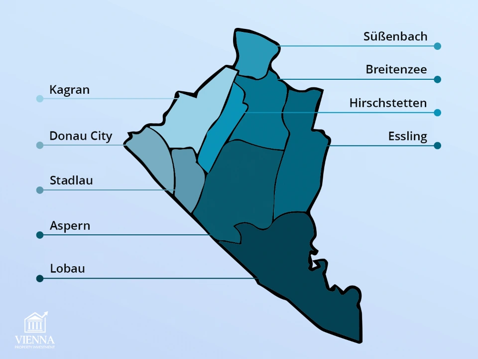 Ika-22 distrito ng Vienna, Donaustadt, zoning
