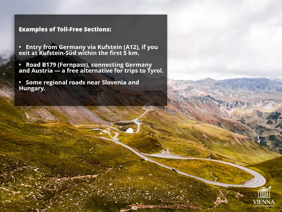 Autoroutes à péage en Autriche : sections gratuites