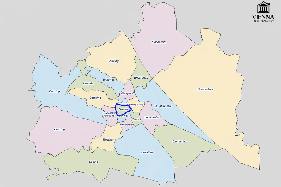 Quận 7 của Vienna trên bản đồ