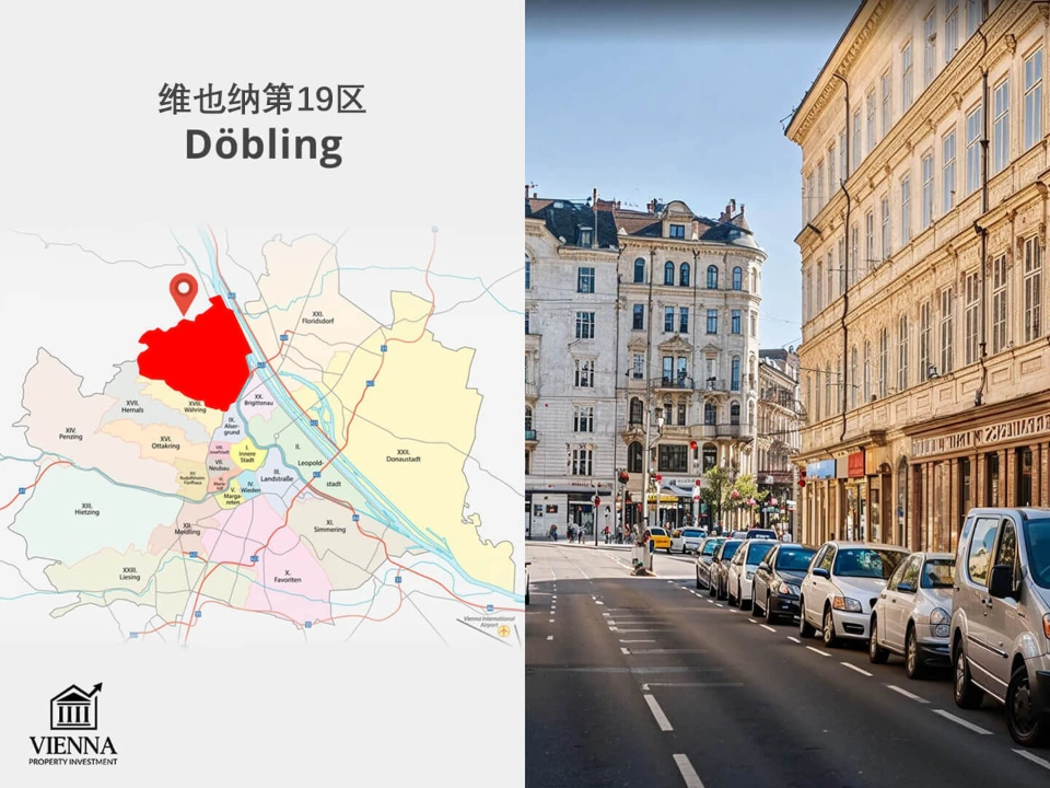 維也納行政區地圖，第19區
